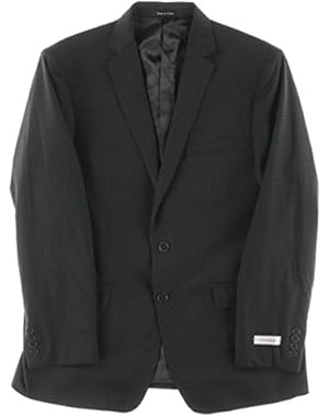 Calvin Klein Mens Checkered Notch Lapel Two-Button Suit Jacket
