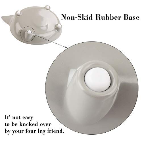 Legendog 3Pcs Cat Bowls Anti-Slip Cat Food Bowls Multi-Purpose Cat Dish Pet Feeding Bowl Cat Water Bowl (Black& White& Grey)