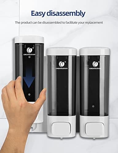 3-in-1 Shower Dispenser Set - No Drill Wall Mount For Shampoo, Conditioner & Body Wash With 18 Labels
