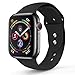 RUOQINI Compatible with Apple Watch Band 44mm,Sport Silicone Soft Replacement Band Compatible for Apple Watch Series 4, M/L Black