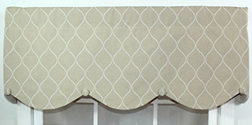 RLF HOME 12408-BE Porte Bouton Window Dressings Valance, Beige