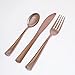 Plastic Cutlery Silverware Extra Heavyweight Disposable Flatware, Full Size Cutlery Combo, Polished Rose Gold, 80 Forks, 40 Spoons, 40 Knifes, Value Pack 160 Count