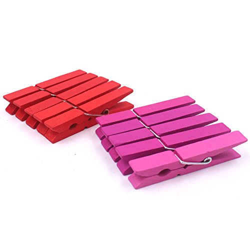 Z Zicome 3-Inch Large Natural Colorful Wooden Clothespins, Set of 50 Pins, Assorted Colors - Thumbnail 4