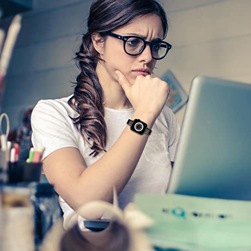 GONWEN Slim & Thin Leather Bands Compatible with Apple Watch Band 38mm 40mm 42mm 44mm, Top Grain Genuine Leather Band Replacement Wristband Strap for iWatch SE Series 6/5/4/3/2/1 (Bright Black/Silver, 38mm-40mm)