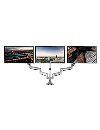 TechOrbits - Soporte de montaje para monitor triple doble individual - Brazo de resorte de gas para pantalla de ordenador