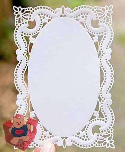 Cutting Dies for Card Making，Cutting Dies Cut Stencils for DIY Scrapbooking Photo Album Decorative Embossing Paper Dies for Card Making Templated+Cute Brooch Pin (Lace Hole Rectangular Frame)