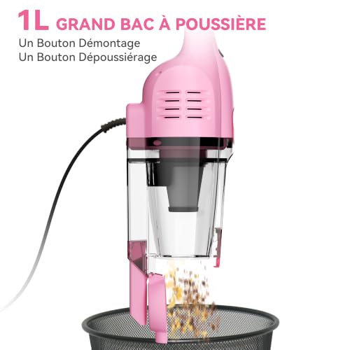 Broom Vacuum Cleaner with Wire, Powerful Wired Mop Vacuum Cleaner 20Kpa, Lightweight | 3 in 1 Vertical Vacuum Cleaner with 5 m Long Cable, Portable Bagless Vacuum Cleaner for Home Carpet Hard Floor Pet Hair