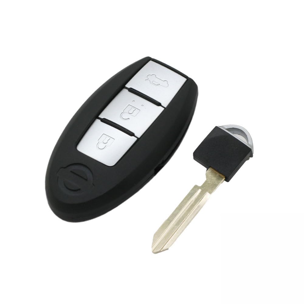 BROVACS Replacement Key Shell + Uncut Blank Emergency Insert Key Compatible with NISSAN 3 Button Smart Keyless Entry Remote Key Case Fob PG516