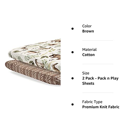 Pobibaby 2 Pack Premium Pack N Play Sheets Fitted for Standard Pack