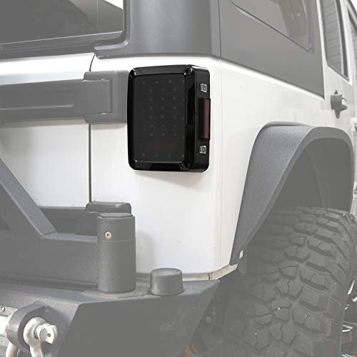 u-Box Smoked Jeep Wrangler Tail Light w/Brake Light & Turn Signal for Jeep JK Wrangler JK 2007-2018 - Thumbnail 5