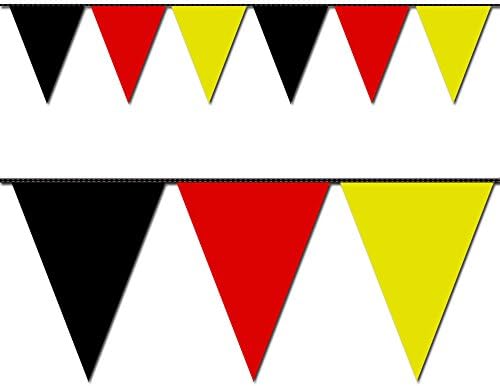 Ziggos PartyBlack, Red and Yellow Triangle Pennant Flag 100 Ft.