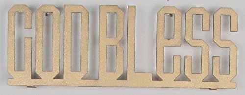 Metrotex Designs 12683 Lazer Cut Steel God Bless Wall Art Sign Gold Metallic Fleck Finish