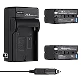 Powerextra 2 Pack Replacement Sony NP-F970 Battery 8800mAh and Charger for Sony DCM-M1 MVC-CD1000 HDR-FX1 DCR-VX2100E DSR-PD190P NEX-FS700RH HXR-NX3 Camera as NP-F930 NP-F950 NP-F960