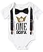 Noah's Boytique Mr Onederful First Birthday Shirt Outfit Boy with Black Bow Tie Suspenders and Gold and Black Saying Cake Smash 1st Birthday Party 12-18 Months