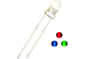 Vrabocry 100pcs 5mm RGB Multicolor Fast Blinking LED, Multi Color Changing 2 Pin Super Bright Light Emitting Diodes Clear Round Lens Flicker
