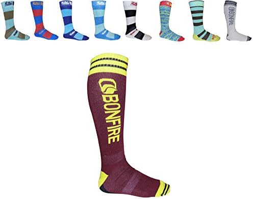 Bonfire Sport Premium Snowboard Socks / Ski Socks Unisex ✓ Performance Winter Sport Socks with Reinforced Compression Arch (BFS 110, L/XL)