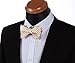 HISDERN Men's Check Plaid Bowtie Formal Tuxedo Self-Tie Bow Tie and Pocket Square Set,K811 Gold / Orange / Beige,One Size