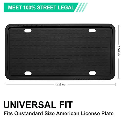 YOOHE License Plate Frame - Silicone License Plate Frame, Black License Plate Frames, License Plate Frame Holder with Rust-Proof, Rattle-Proof, Weather-Proof for Standard U.S. License Plate - Thumbnail 3