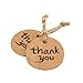G2PLUS 100PCS Thank You Tags, 1.7'' Round Thank You Tags, Brown Kraft Paper Thank You Tags with String for Gift Wrapping, Baby Shower, Wedding Party Favors