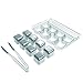 dapai Whiskey Stones Stainless Steel Reusable Chilling Ice Cubes for Vodka, Cocktail, Brandy and More, Pack of 8 with Freezer Tray and Ice Tong