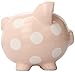 Child to Cherish Ceramic Polka Dot Piggy Bank, Pink
