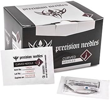 8g Precision Sterilized Curved Piercing Needles — Box of 50