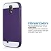 ULAK Galaxy S4 Case, S4 Case - Hybrid Slim Hard Back Case Cover Rubber Bumper 2in1 Rigid Plastic Shell + TPU Daul Layer w/Card Storage for Samsung Galaxy S4 I9500 (Purple/Purple)