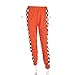 malianna Women Pantalon Femme Side Checkerboard Zipper Orange Trousers Plaid Patchwork Pencil Pants