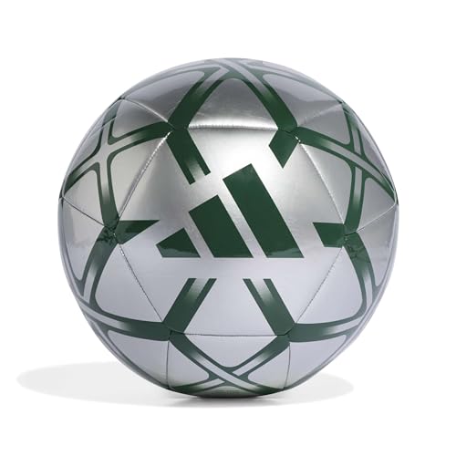 adidas Starlancer Club Fußball, Unisex, Erwachsene, Silber-Metallic/Dunkelgrün, Größe 5