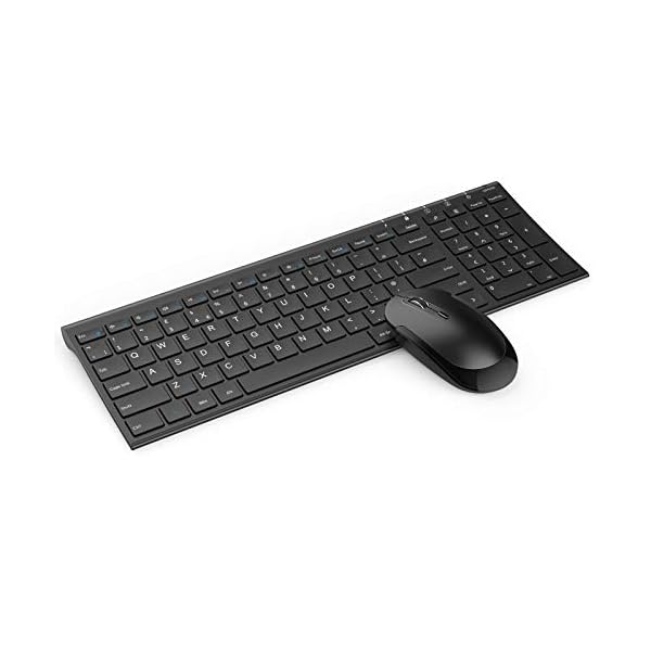 Jelly-Comb-Wireless-Keyboard-and-Mouse-Combo-24G-Wireless-Rechargeable-Keyboard-Qwerty-UK-Layout-and-Mice-with-USB-Receiver-for-PC-Laptop-Computer-Black Jelly Comb Wireless Keyboard and Mouse Combo, 2.4G Wireless Rechargeable Keyboard Qwerty UK Layout and Mice with USB…