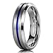 King Will Loop 6mm/8mm Blue Tungsten Carbide Ring Wedding Band High Polished Comfort Fit