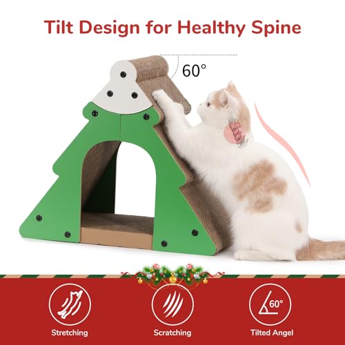 FUKUMARU Cat Scratcher, Cat Scratching Broad, Christmas Tree Cat
