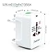eForCity 1852819 Universal World Wide Travel Charger Adapter Plug, White
