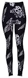 PLUS SIZE Printed Brushed Leggings (Roaming Skulls)