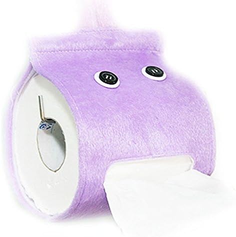 Honice Creative Hanging Tissue Holder Paper Holder Dispenser Cover Plush Cloth Toilet Paper Container Box (6 Colors Optional) (Purple)