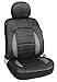 Leader Accessories Platinum Vinyl Black/Grey One Faux Leather Front Seat Cover Universal for Car Truck SUV Front Seats