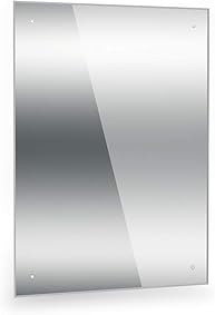 Dripex - Espejo de pared para baño (rectangular, con borde pulido y agujeros pretaladrados, ideal para vestidos, dormitorios y salones) 