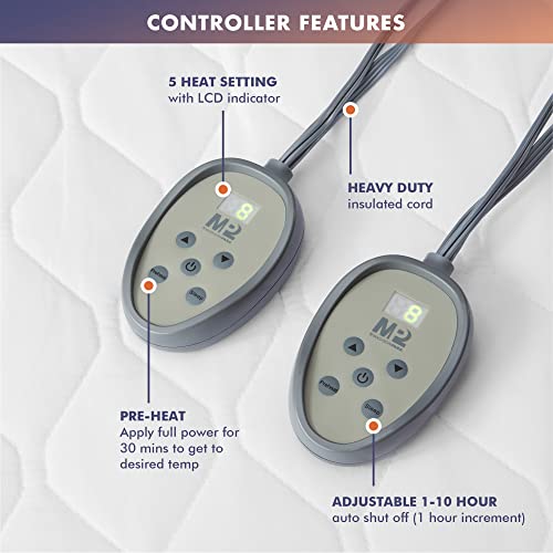 MP2 Dual Control Heated Mattress Pad King Size for Bed Machine