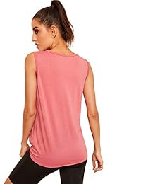 SweatyRocks playera sin mangas para mujer, sin mangas, holgada, espalda cruzada