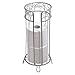 mDesign Decorative Free Standing Toilet Paper Holder Stand with Storage for 3 Rolls of Toilet Tissue - for Bathroom/Powder Room - Holds Mega Rolls - Durable Metal Wire Design - Silver