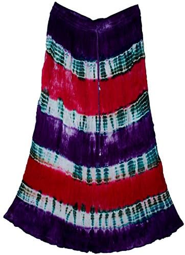 FOI Indian Rayon Tiedye Rock Skirt Falda Ethnic Hippy Retro Women Jupe Boho