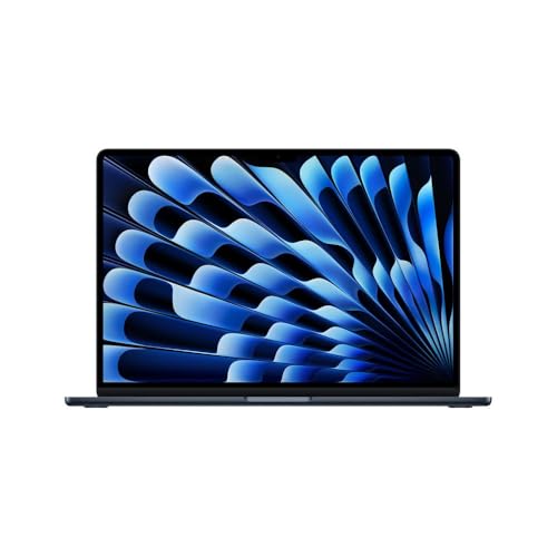 Apple 2026 MacBook Air (de 15 polegadas, Chip M5 da Apple com CPU de 10 núcleos e GPU de 10 núcleos., 16GB Memória unificada, de 512 GB) - Meia-noite