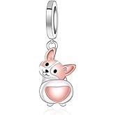 Howenal Corgi Dog Charms for Women - 925 Sterling Silver Lovely Dog Gifts for Corgi Lovers Cute Charm Bead for Bracelets Daisy Animal Charms for Birthday Gifts