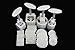 iHomeSet Party Moon Cake Mold - 12 Stamps and 4 Sets​ ​​- Mid Autumn Festival DIY Decoration Press​ - ​50g/100g - White