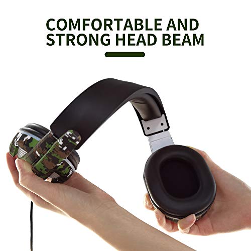 Gaming Headset, 3.5mm Wired Over-Ear Headphones with Mic Noise Cancelling Over-Head Stereo Gaming Headset for PS4 Xbox One PC Smartphone