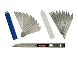 SDI-0439C Snap-off Utility Knife with 20 Set of Sk2+cr Blades, 9mm Stainless Steel Precision Cutter