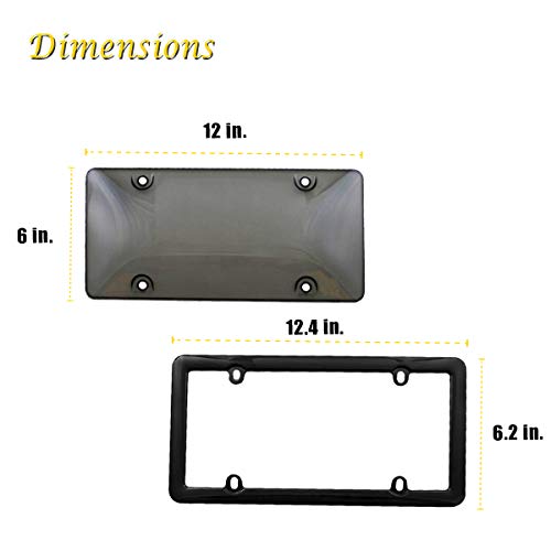 VaygWay Smoked Car Plate Cover Frames Shields Combo Screws Included