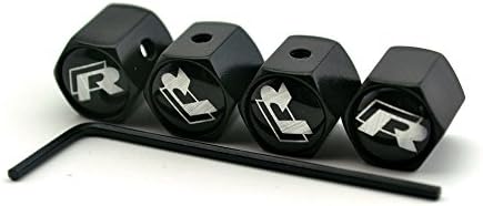 rrbaul 4X R Line Car Tire/Wheel Rim Stem Valve Cap for VW Golf Polo Car Air Dust Cover