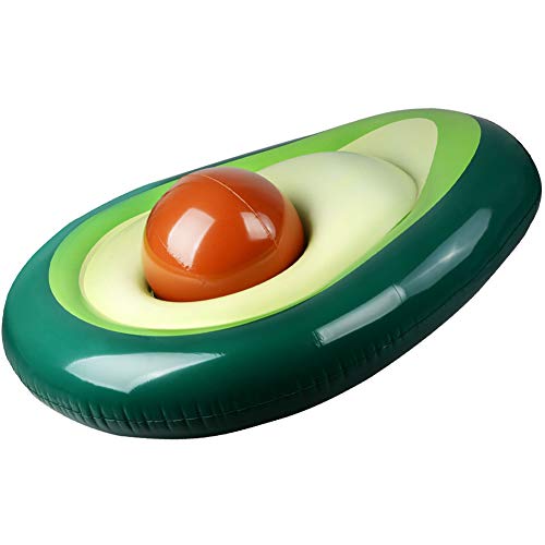oremila Inflatable Avocado Pool Float, Giant Inflatable Swimming Pool Floating Lounger Seat Boat with Float Ball Pool Party Beach Swimming Kids Adults
