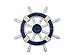 Hampton Nautical  Rustic Dark Blue and White Ship Wheel, 12